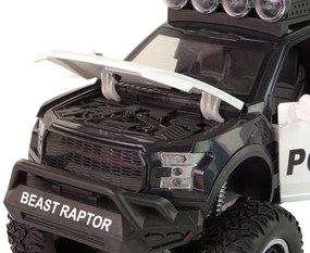 LEAN TOYS Policajné terénne vozidlo Raptor - čierne
