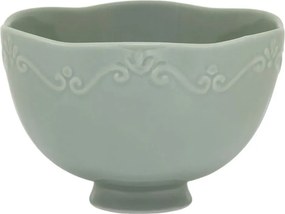 Zelená porcelánová miska s čipkou Provence lace verte - Ø 14*10 cm / 650 ml