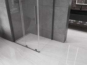 Mexen Velar L, sprchový kút s posuvnými dverami 90 x 70 cm, 8mm číre sklo, brúsený grafit, 871-090-070-03-95