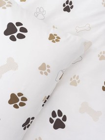 Bavlnené obliečky Renforce do postieľky – Labky biele