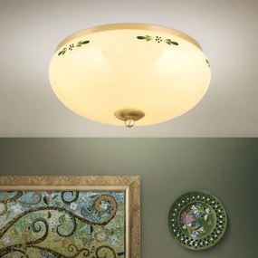 Orion DL 7-674 - Stropné svietidlo LANDHAUS 3xE27/60W/230V pr. 35 cm mosadz/béžová