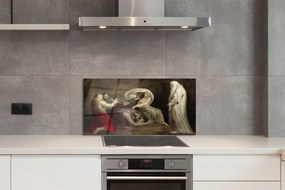 Sklenený obklad do kuchyne art staroveku 120x60 cm