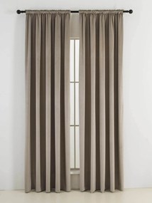 Zamatové zatemňovacie závesy Cesar cappuccino - 140 x 280 cm (2ks) - riasiaca stuha