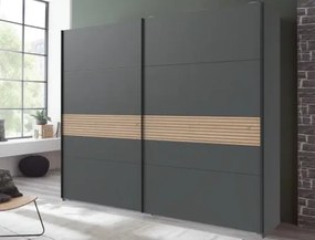 Šatníková skriňa Rotterdam, 225 cm, grafit/dub artisan%