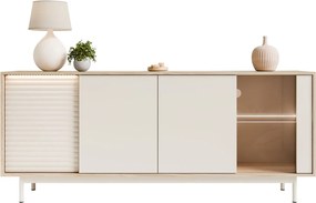 Moderná komoda QUENTIN dub + kašmír 185 cm