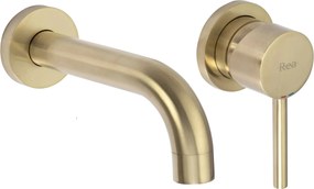 Rea Lungo, umývadlová podomietková batéria + BOX, zlatá matná, REA-B8652