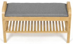 Autronic DR-N1016 GREY2 Botník s taburetom, 91 x 51 x 34 cm