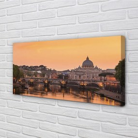 Obraz na plátne rieka Rím Sunset mosty budovy 120x60 cm