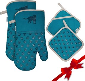 Set rukavíc na pečenie s podložkami, 2 x 2 ks