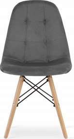 AKCIA Sivá zamatová jedálenská stolička DUMO II. akosť