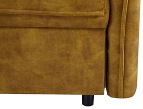 Rozkladacia pohovka APARTMENT 215 cm zamatová horčicovo žltá