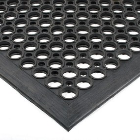 COBA Odolná priemyselná gumová rohož, 0,9 x 1,5 m, 2 spoje dlhšej strany, čierna