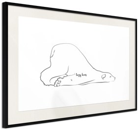 Artgeist Plagát - Lazy Bear [Poster] Veľkosť: 30x20, Verzia: Čierny rám s passe-partout