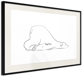 Artgeist Plagát - Lazy Bear [Poster] Veľkosť: 60x40, Verzia: Čierny rám s passe-partout