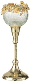 Transparentní svietnik na nožičke so zdobením a kamienky Volve S - Ø 8*23cm