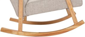 Design-Shop Hojdacie kreslo stolička Morelia - látka, drevené nohy natura - Krémová