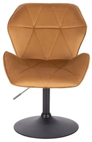 LuxuryForm DESIGN Stolička MILANO MAX VELUR na čiernom tanieri - hnedá