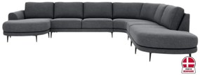 Sedacia súprava DUNA v tvare U, pravá, sivá (matrix-17-dark grey)