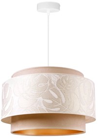 Závesné svietidlo Werona duo 7, 1x krémové/béžové textilné tienidlo so vzorom, w, g