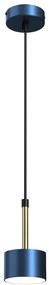 Závesné svietidlo Arena, 1x tmavomodré kovové tienidlo, db/g