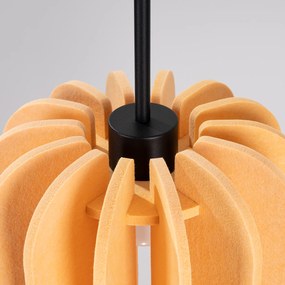 Závesné svietidlo Mula, 1x žlté plstené tienidlo, (fi 27cm)