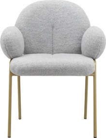 Svetlosivé čalúnené jedálenské kreslá v súprave s podrúčkami 2 ks Iwama – Støraa