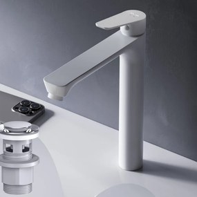 Umývadlová batéria AM.PM Hit FTA92233 vysoká s odtokovým ventilom, biela