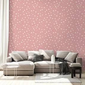 Tapeta ružové drobné kvietky