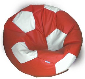 Sedací vak futbalová lopta červenobiela EMI