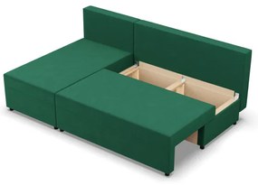 Rohová rozkladacia sedačka FERMO Kronos fľaškovo zelená