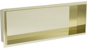 Mexen X-Wall-NR, polička na zapustenie pod obklad bez goliera 60 x 20 cm, zlatá lesklá, 1951602010