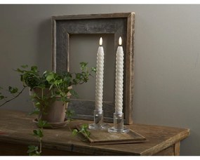 Súprava 2 béžových voskových LED sviečok Star Trading Flamme Swirl Antique, výška 25 cm