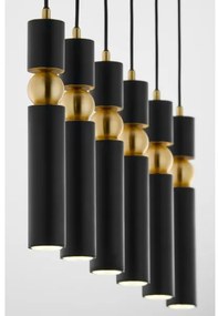 Jupiter 2005 - Luster na lanku ALAS 6xGU10/10W/230V čierna/zlatá