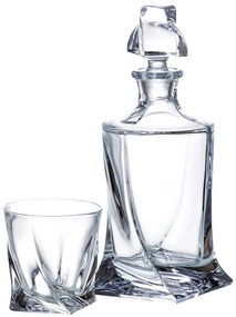 Bohemia Crystal Whisky set Quadro 99999/9/99A44/480 (set 1 karafa + 6