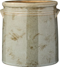 Ib Laursen Keramický obal na kvetináč s uchami Grey 15 cm