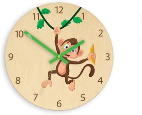 Detské nástenné hodiny Ami Opice 30 cm viacfarebné