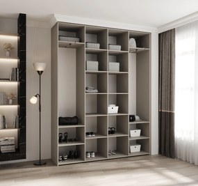 Šatníková skriňa 190 cm Carmela 40-1 (kašmír + zlatá). Akcia -20%. Vlastná spoľahlivá doprava až k Vám domov. 1126540