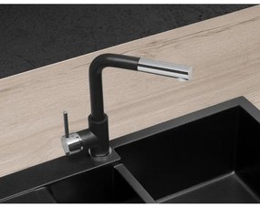 Concept BDG4527BC - Drezová batéria s vysúvacou sprchovou hlavicou 26,9 cm granit/čierna