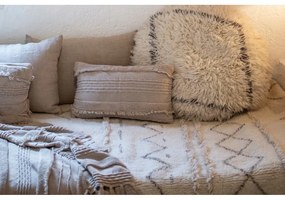 Biely vlnený taburet Berber Soul – Lorena Canals