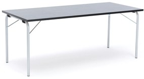 Skladací stôl NICKE, 1800x800x720 mm, linoleum - tmavošedá, galvanizovaný