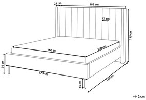 Manželská posteľ 160 cm Vue (béžové buklé) (s roštom). Vlastná spoľahlivá doprava až k Vám domov. 1076453