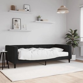 Denná posteľ s matracom čierna 90x190 cm zamat 3196682