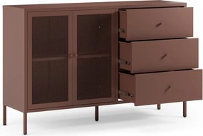 Vínovočervená kovová komoda 140x90x40 cm Fayna – Marckeric