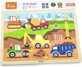 Puzzle na podstavci Viga 51463 24 dielikov - na stavbe