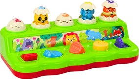 LEAN Toys Vyskakovacie zvieratká pop-up vzdelávací panel so zvukmi pre deti