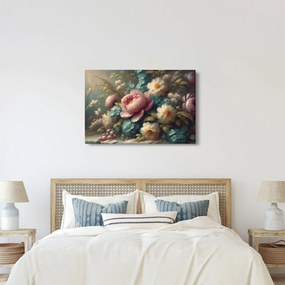 Obraz - Zátišie s kvetmi - maľba (90x60 cm)