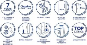 Cersanit Crea, krídlové dvere do otvoru 120X200 cm (ľavé), 8mm číre sklo, chrómový profil, S159-003