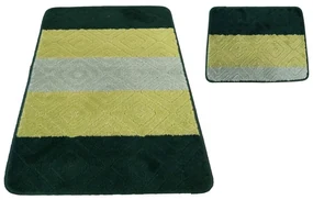 Dvojdielny set kupeľňových predložiek v zelenej farbe Šírka: 50 cm | Dĺžka: 80 cm