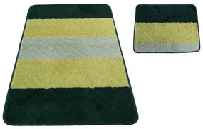 Set kupeľňových predložiek v zelenej farbe 50 cm x 80 cm + 40 cm x 50 cm