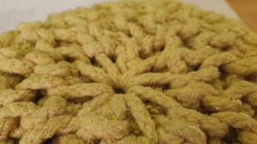 KUDOS Textiles Pvt. Ltd. MEGA AKCE: Sedací vak TEA POUF 34 žlutý - 40x40x35 cm